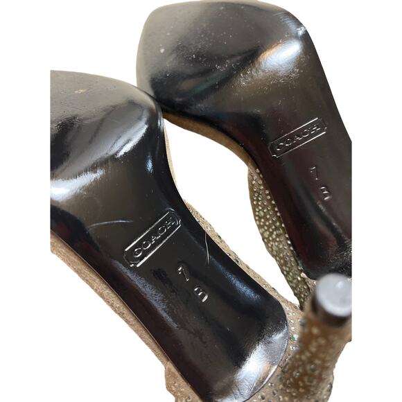 Coach Camille D’Orsey Pumps Grey Rhinestone Studded Size 7 - Picture 8 of 10